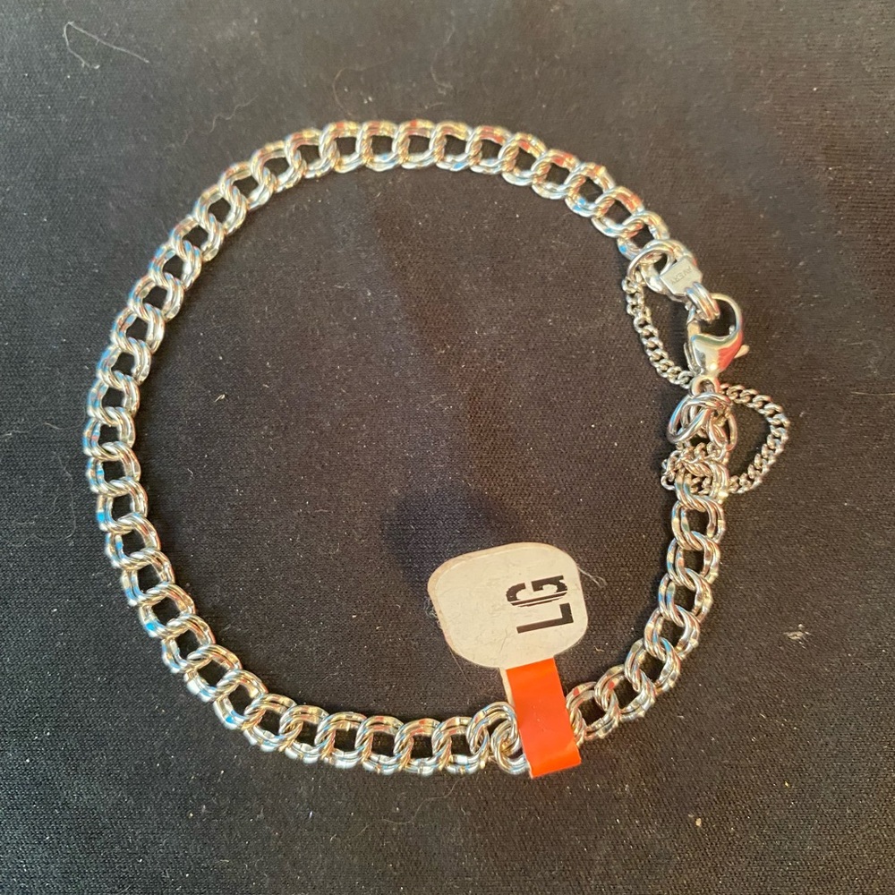 JAMES AVERY Sterling Silver 925 Light Double Curb Charm Bracelet Large New 8in